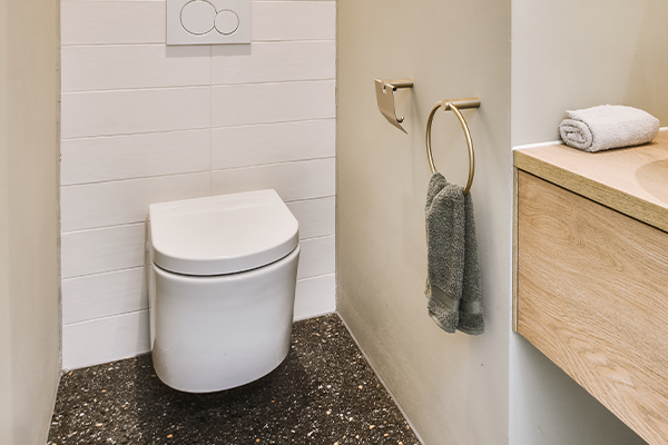 Accessible Bathrooms Reno 600x400 3 Wall Faced Floating toilet over stone tiles